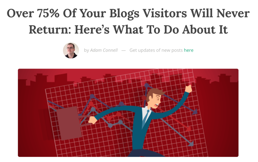 Percent of visitors who won't return to your blog